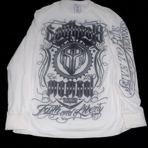 White Graphic Long Sleeve Tee by Sample